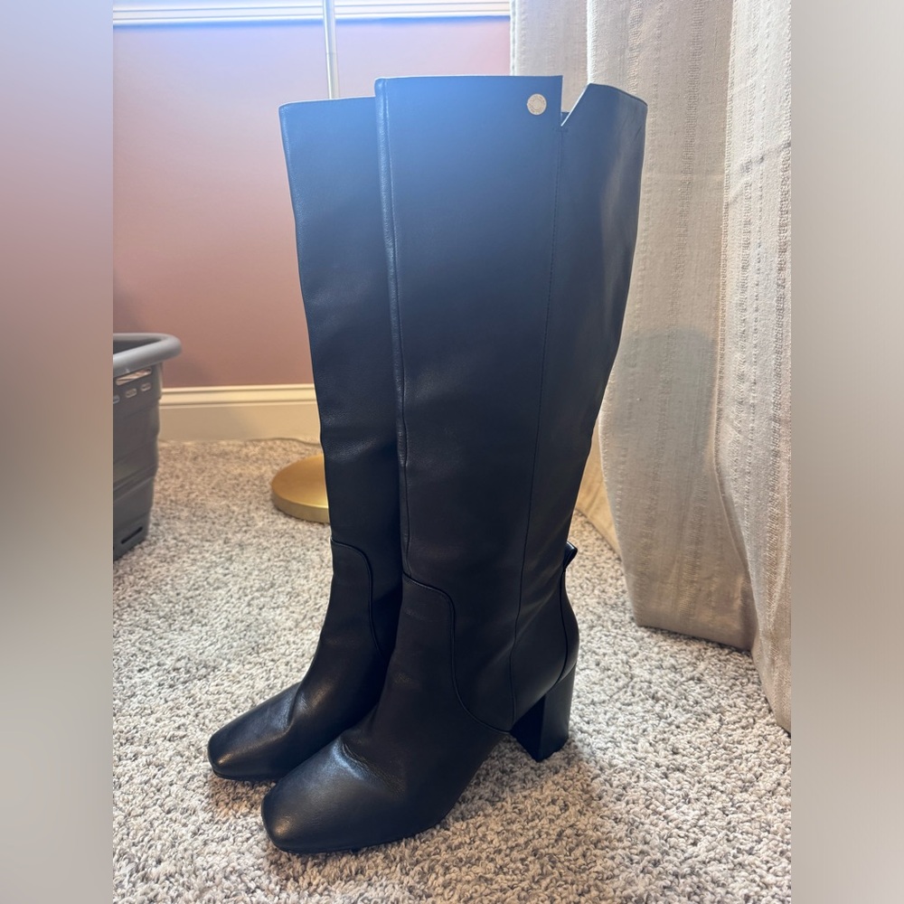 Cole Haan Chrystie Black Leather Heeled Boots, 9B - Picture 9 of 10